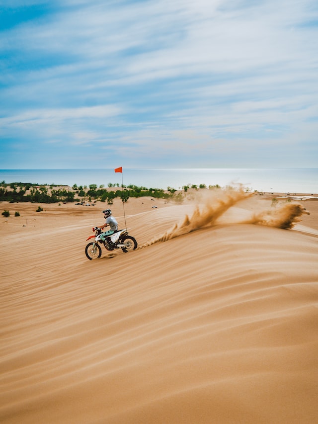 Off-road motorcycling on West Michigan Sand Dunes