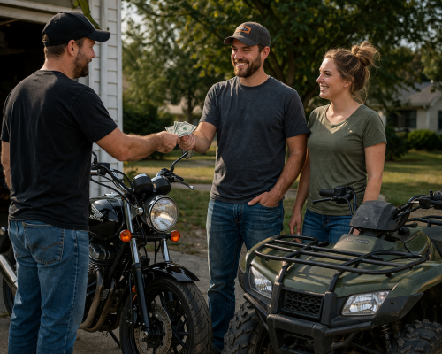 Paying cash for your motorcycle and ATV